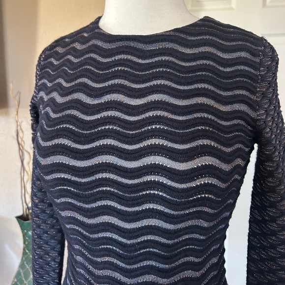 Tory Burch Lorex Wool Navy Blue Sweater - Picture 4 of 11